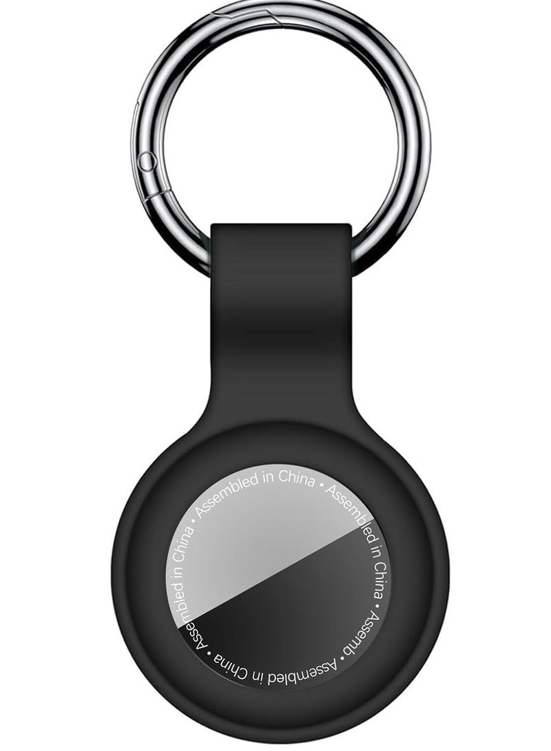 AirTag Case Keychain Air Tag Holder Silicone AirTags Key Ring Cases Tags Chain AirTag GPS Item Finders Accessories，Black - Image 1